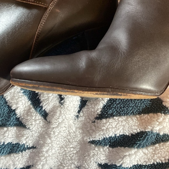 J. Crew Brown Leather Side Zipper 4" Heel Boots sz: 10 M / Made in ITALY - Picture 11 of 11
